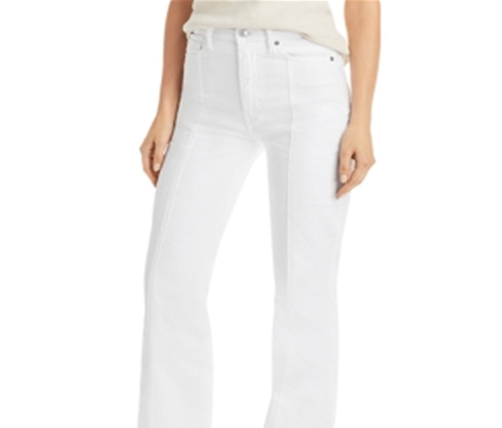 JEN7 Women's High Rise Seam Front Jeans White Size 28