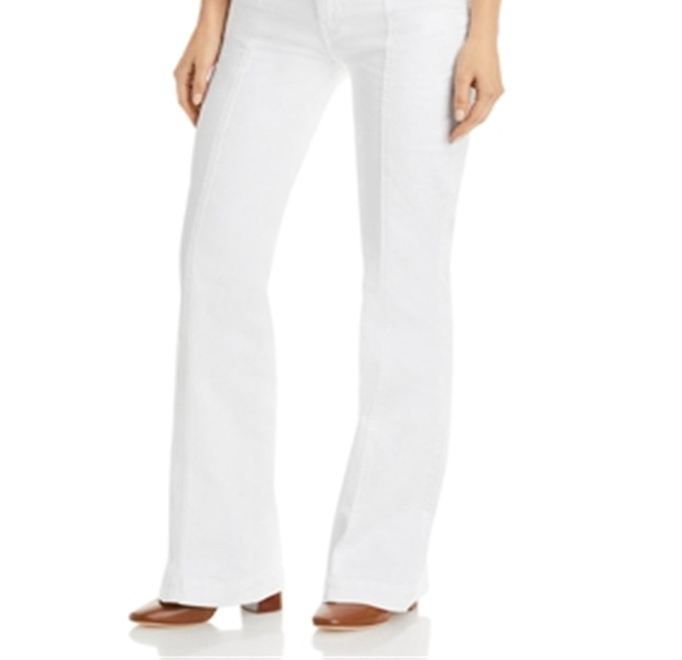 JEN7 Women's High Rise Seam Front Jeans White Size 28