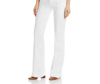 JEN7 Women's High Rise Seam Front Jeans White Size 29