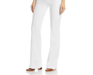 JEN7 Women's High Rise Seam Front Jeans White Size 30