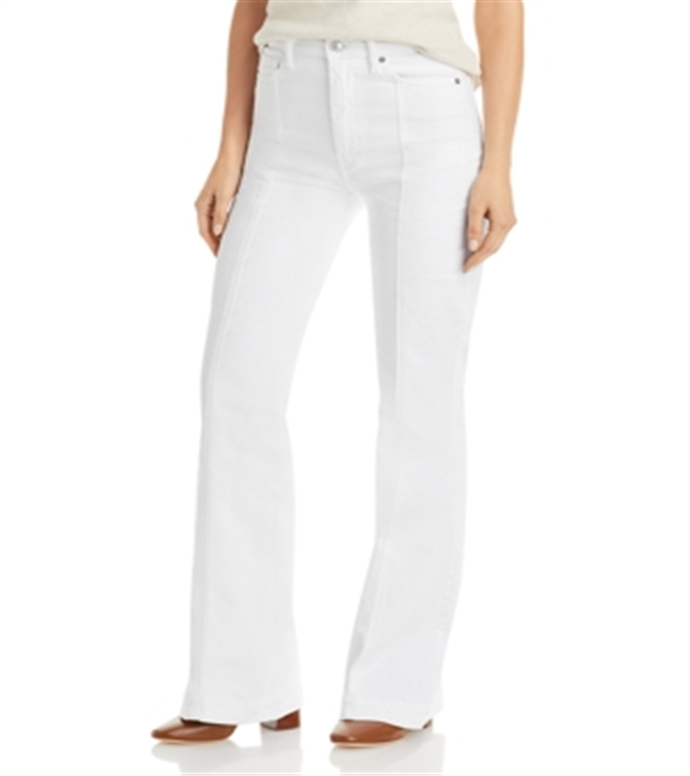 JEN7 Women's High Rise Seam Front Jeans White Size 31