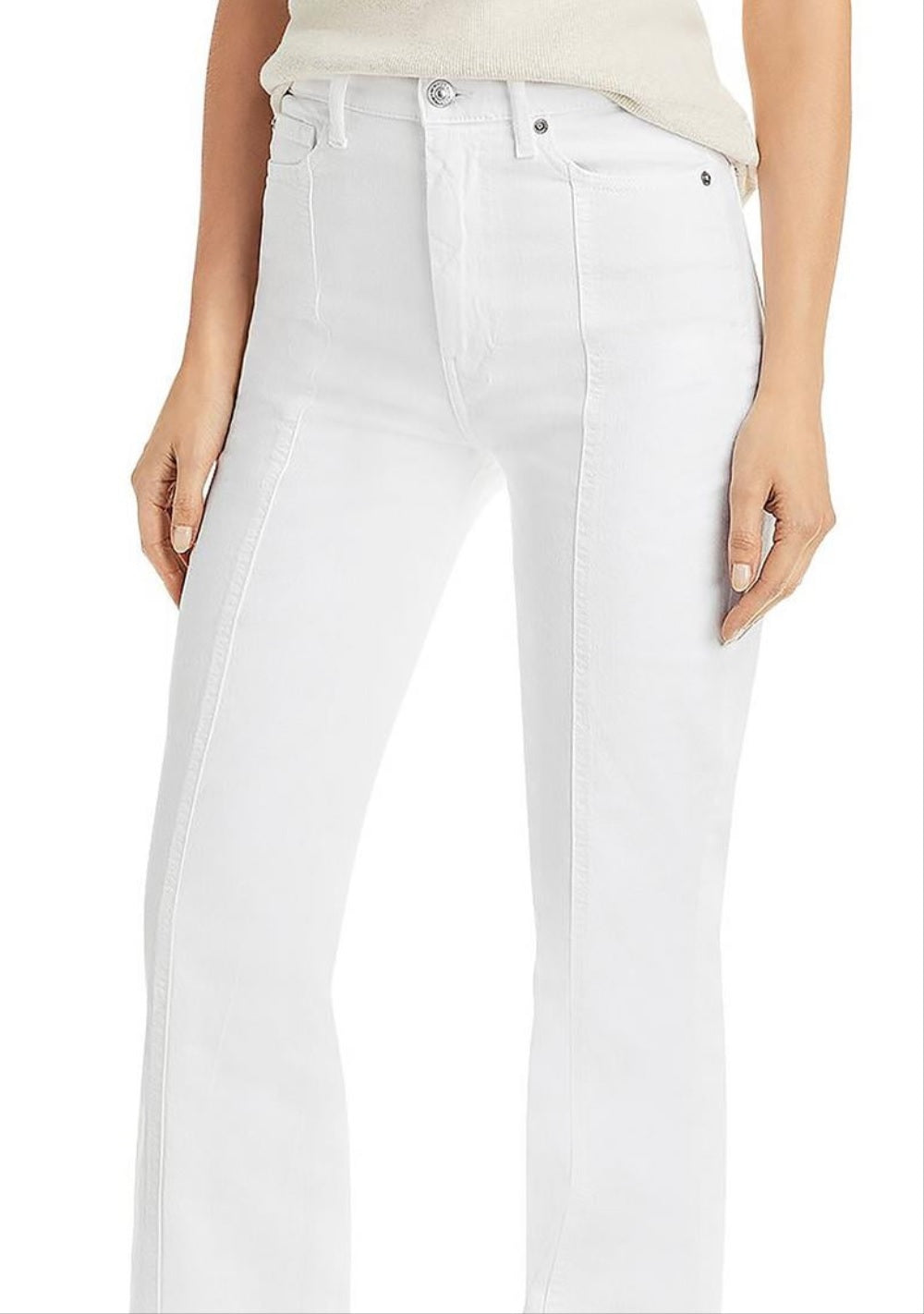 7 For All Mankind Women's High Rise Seam Front Jeans White Size 32