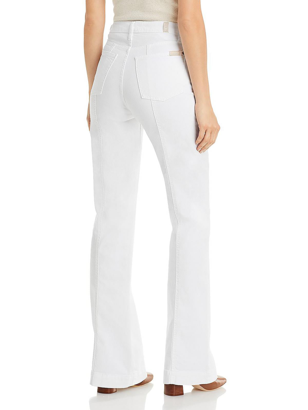 7 For All Mankind Women's High Rise Seam Front Jeans White Size 32