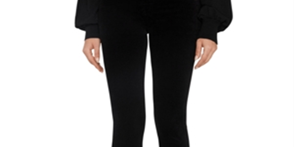 JEN7 Women's Velvet Mid Rise Ankle Skinny Jeans Black Size 29