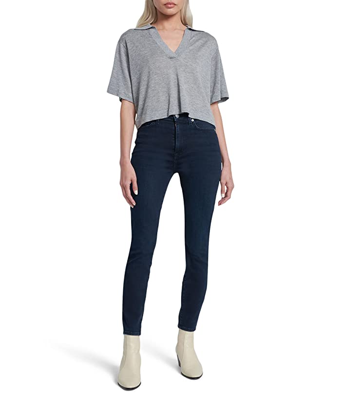 7 For All Mankind Women's High Waisted Ankle Skinny Jeans Black Size 26