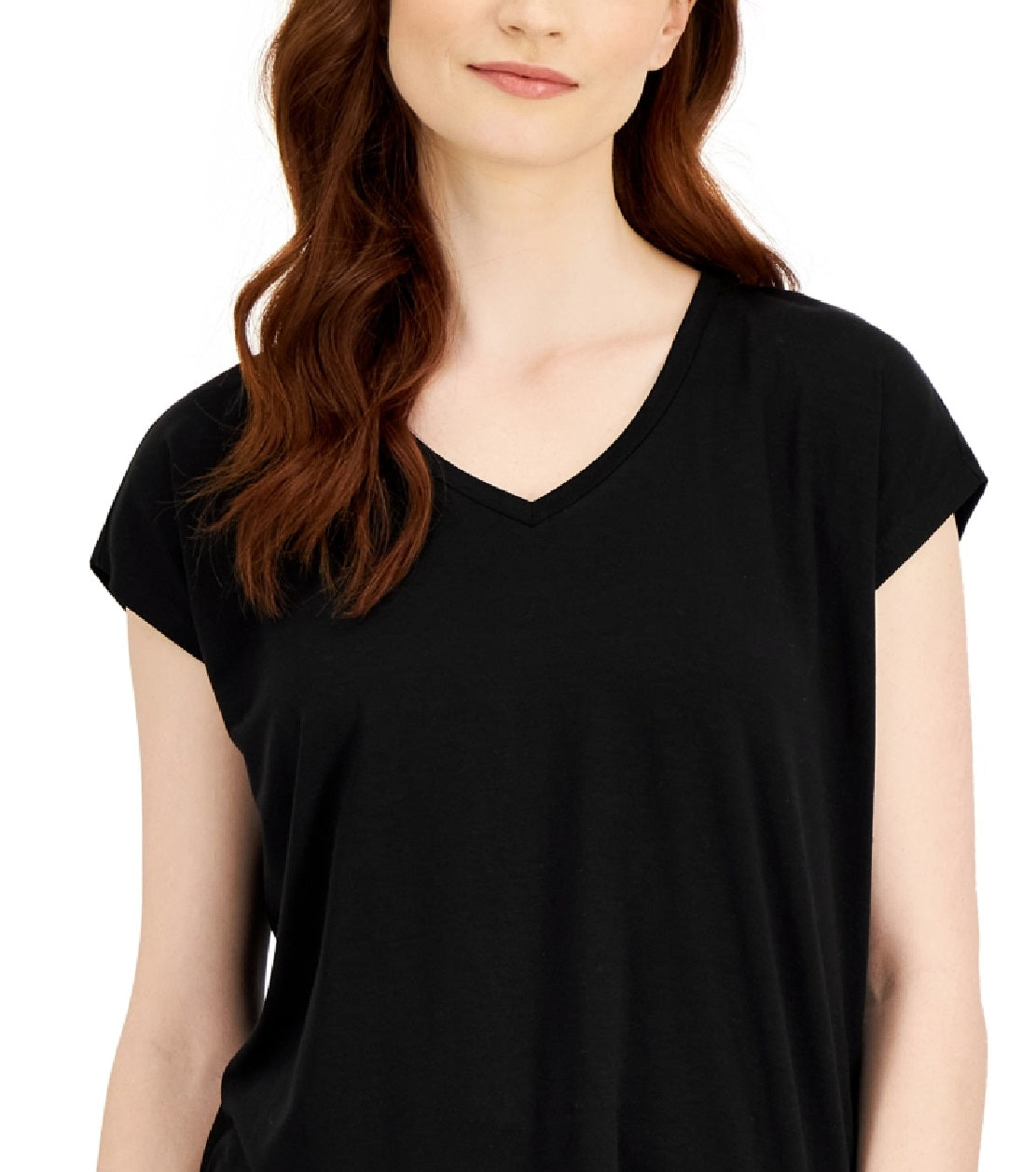Eileen Fisher Women's Crewneck Boxy Stretch Jersey T-Shirt Black Size XX-Small