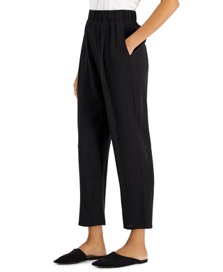 Eileen Fisher Women's Tapered Silk Ankle Pants Black Size Small