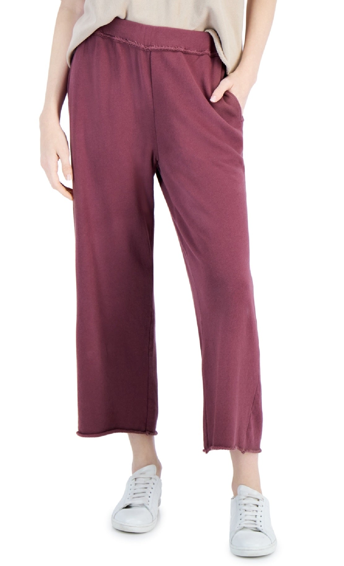 Eileen Fisher Women's Organic Cropped Pull On Pants Purple Size 3X