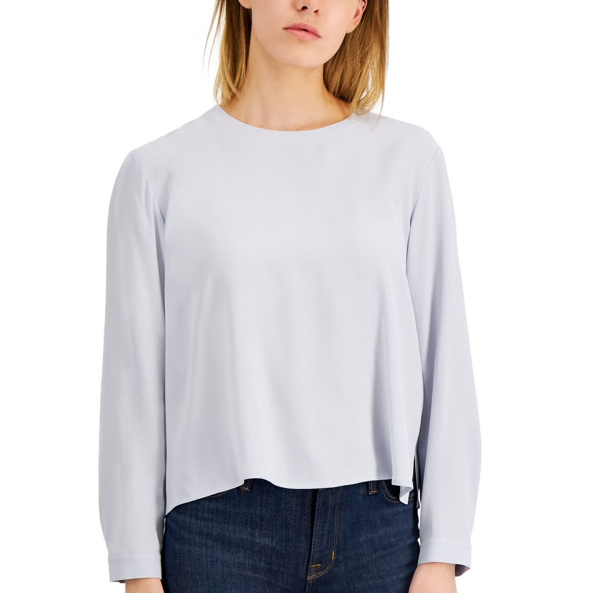 Eileen Fisher Women's Silk Top Blue Size Large