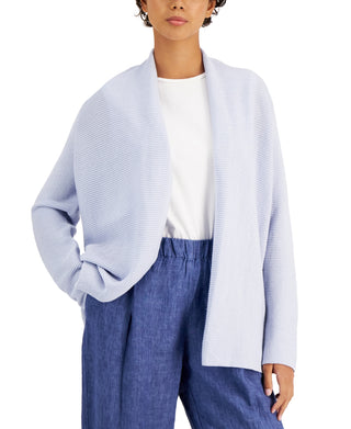 Eileen Fisher Women's Organic Linen & Cotton Cardigan Blue Size Large
