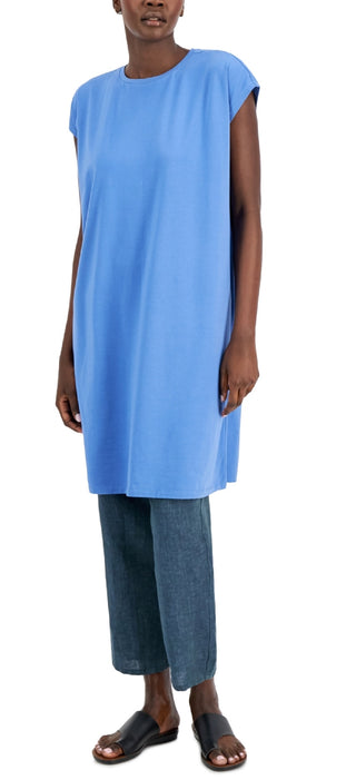 Eileen Fisher Women's Relaxed Cap Sleeve Dress Blue Size Small