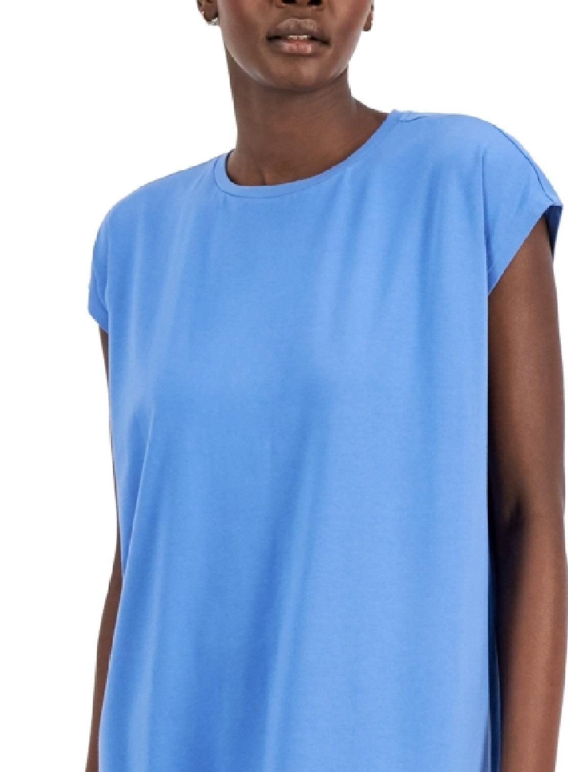 Eileen Fisher Women's Relaxed Cap Sleeve Dress Blue Size Small