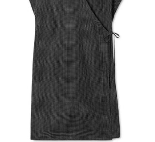 Eileen Fisher Women's Organic Linen Wrap Dress Black Size Medium