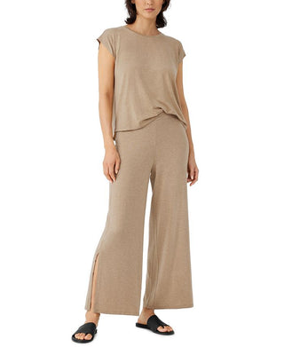Eileen Fisher Women's Slit Ankle Pull On Pants Brown Size Medium