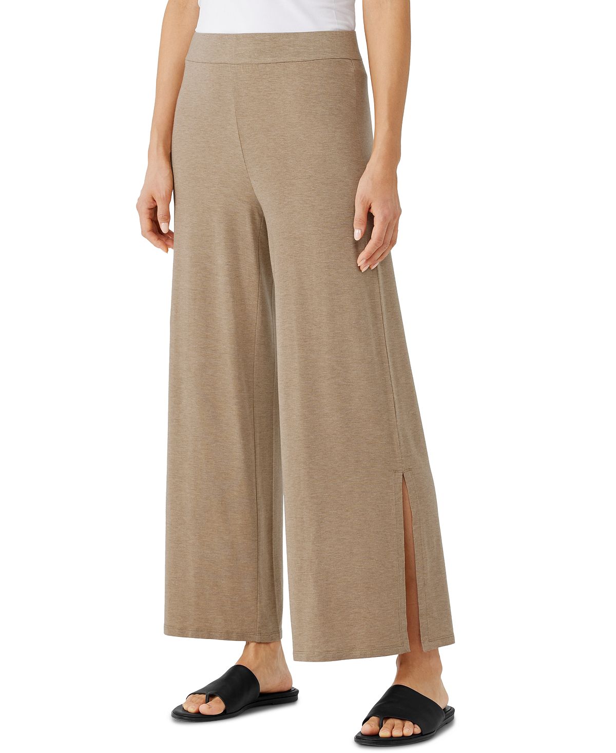 Eileen Fisher Women's Slit Ankle Pull On Pants Brown Size Medium