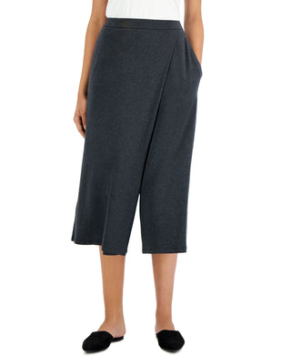 Eileen Fisher Women's Wide Leg Wrap Crop Pants Gray Size Small