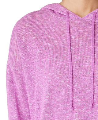 Eileen Fisher Women's Organic Linen & Organic Cotton Hooded Sweater Purple Size Small