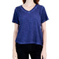 Eileen Fisher Women's V Neck Organic Cotton T-Shirt Purple Size Small