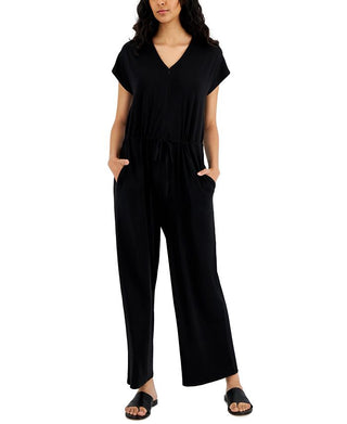 Eileen Fisher Women's Jersey Crop Jumpsuit Black Size Small