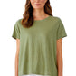 Eileen Fisher Women's Organic Linen Crewneck T-Shirt Green Size Medium