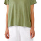 Eileen Fisher Women's Organic Linen Crewneck T-Shirt Green Size Medium