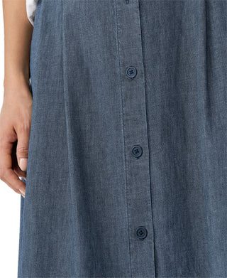 Eileen Fisher Women's Organic Cotton A Line Midi Skirt Blue Size Large