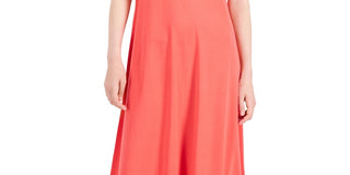 Eileen Fisher Women's Sleeveless V Neck Dress Red Size Petite Large