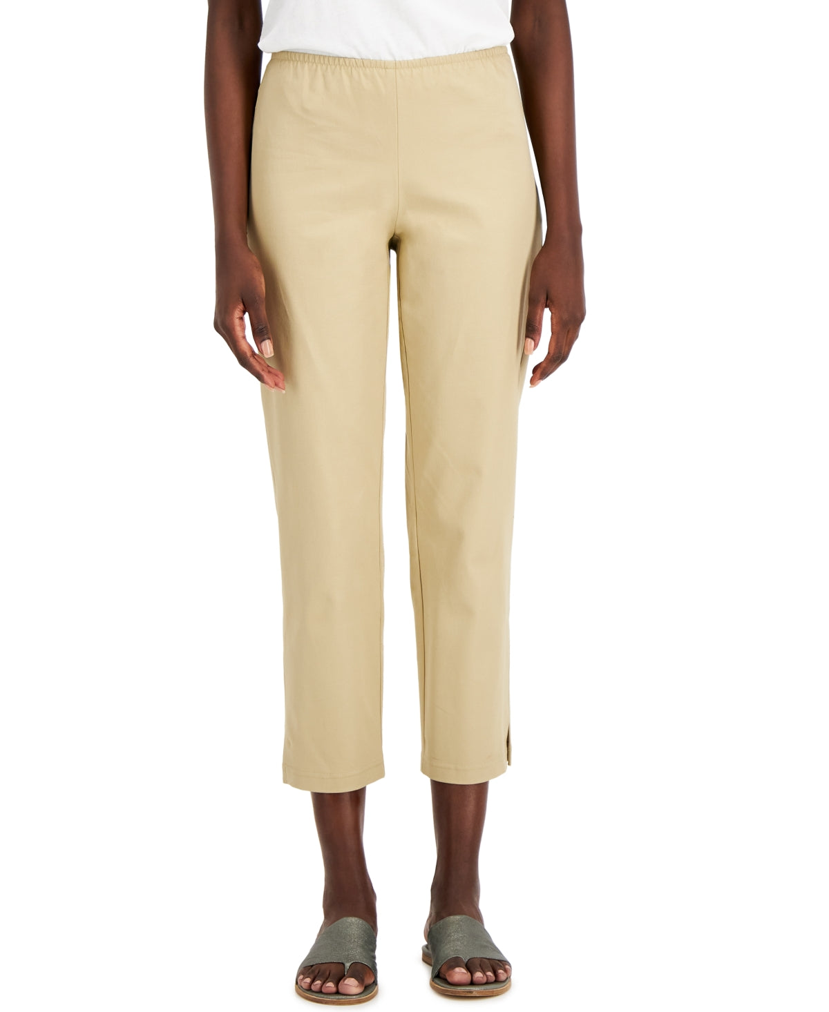 Eileen Fisher Women's Organic Slim Fit Ankle Pants Brown Size Large