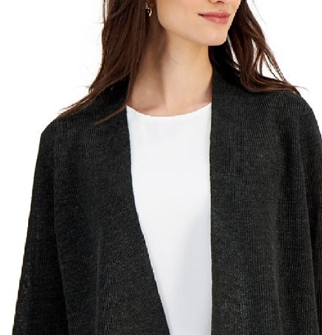 Eileen Fisher Women's Organic Linen V Neck Open Front Cardigan Green Size Medium