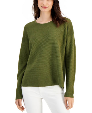 Eileen Fisher Women's Organic Crewneck Top Green Size Medium