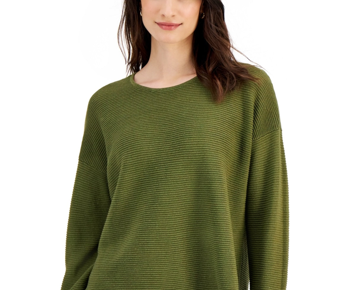 Eileen Fisher Women's Organic Crewneck Top Green Size Medium