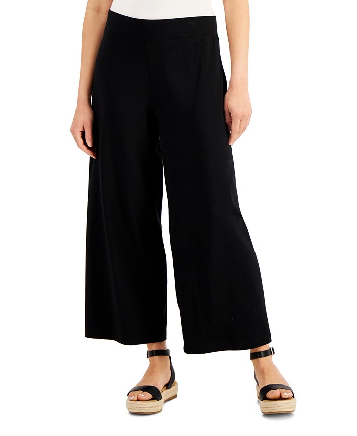 Eileen Fisher Women's Wide Leg Cropped Pants Black Size Small