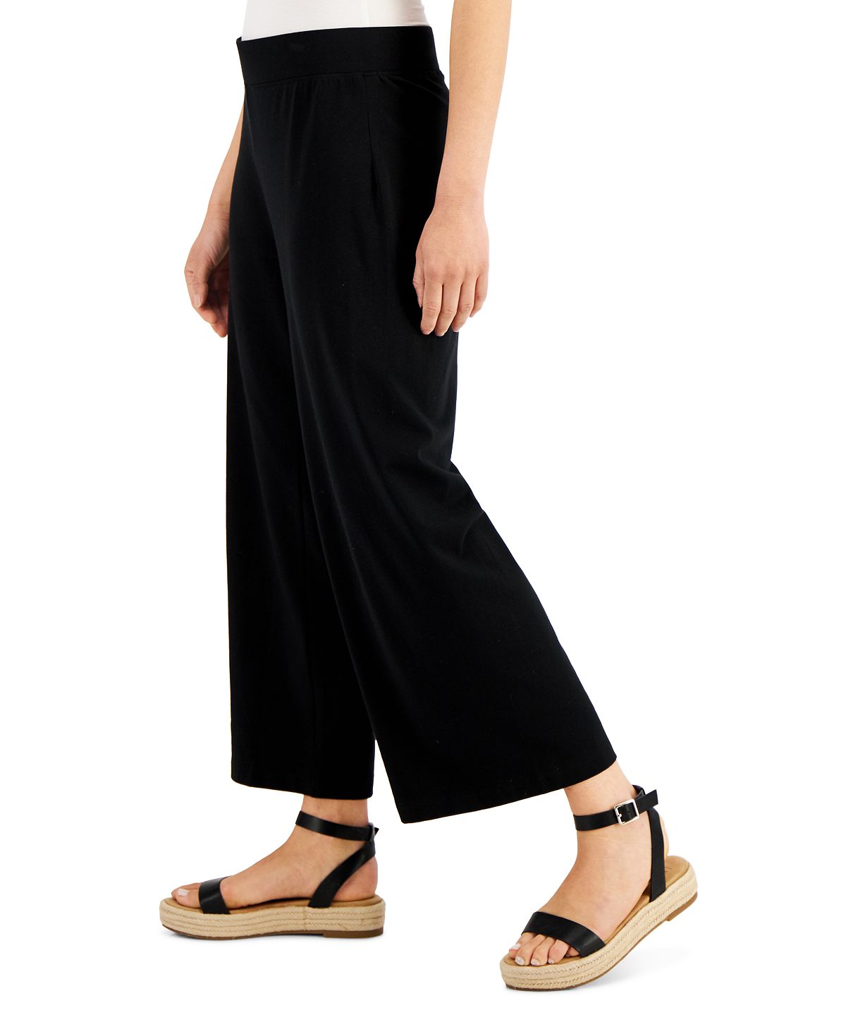 Eileen Fisher Women's Wide Leg Cropped Pants Black Size Small