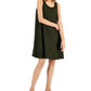 Eileen Fisher Women's Organic Linen Scoop Neck Dress Green Size Large