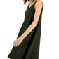 Eileen Fisher Women's Organic Linen Scoop Neck Dress Green Size Large