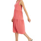 Eileen Fisher Women's Sleeveless Tiered Dress Pink Size Medium