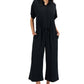 Eileen Fisher Women's Classic Collar Short Sleeve Wide Leg Jumpsuit Black Size X-Large