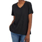 Eileen Fisher Women's V Neck Short Sleeve T Shirt Black Size XX-Small