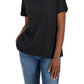 Eileen Fisher Women's V Neck Short Sleeve T Shirt Black Size XX-Small