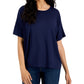 Eileen Fisher Women's Crewneck Boxy T-Shirt Blue Size X-Large