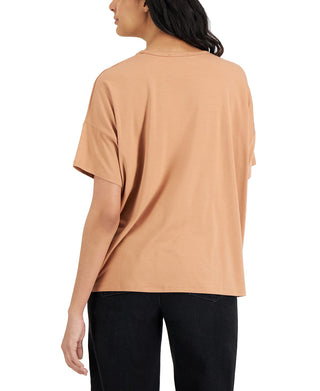 Eileen Fisher Women's Crewneck Relaxed T-Shirt Orange Size X-Small