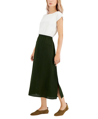 Eileen Fisher Women's Linen Skirt Green Size Large
