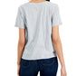 Eileen Fisher Women's V Neck Short Sleeve T-Shirt Gray Size Large