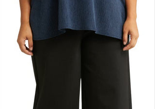 Eileen Fisher High Waist Wide Leg Crop Pants In Black Size 2X