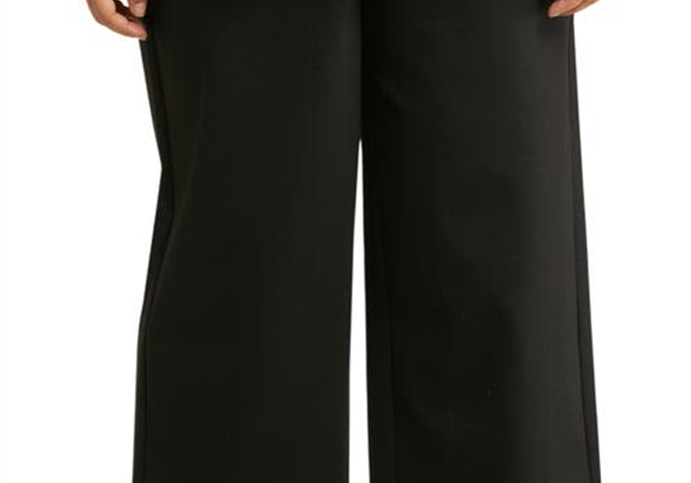 Eileen Fisher High Waist Wide Leg Crop Pants In Black Size 2X