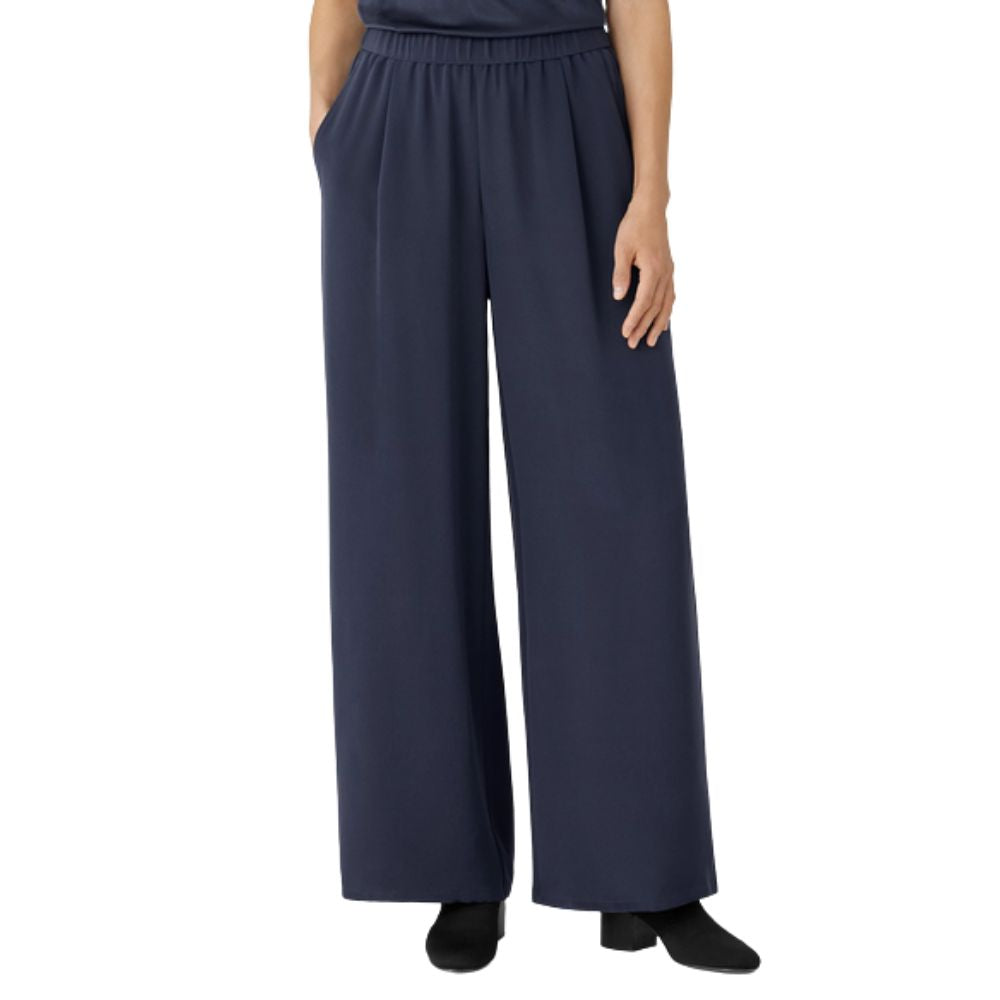Eileen Fisher Women's Nocturne High Waist Wide Leg Silk Pants Size Medium
