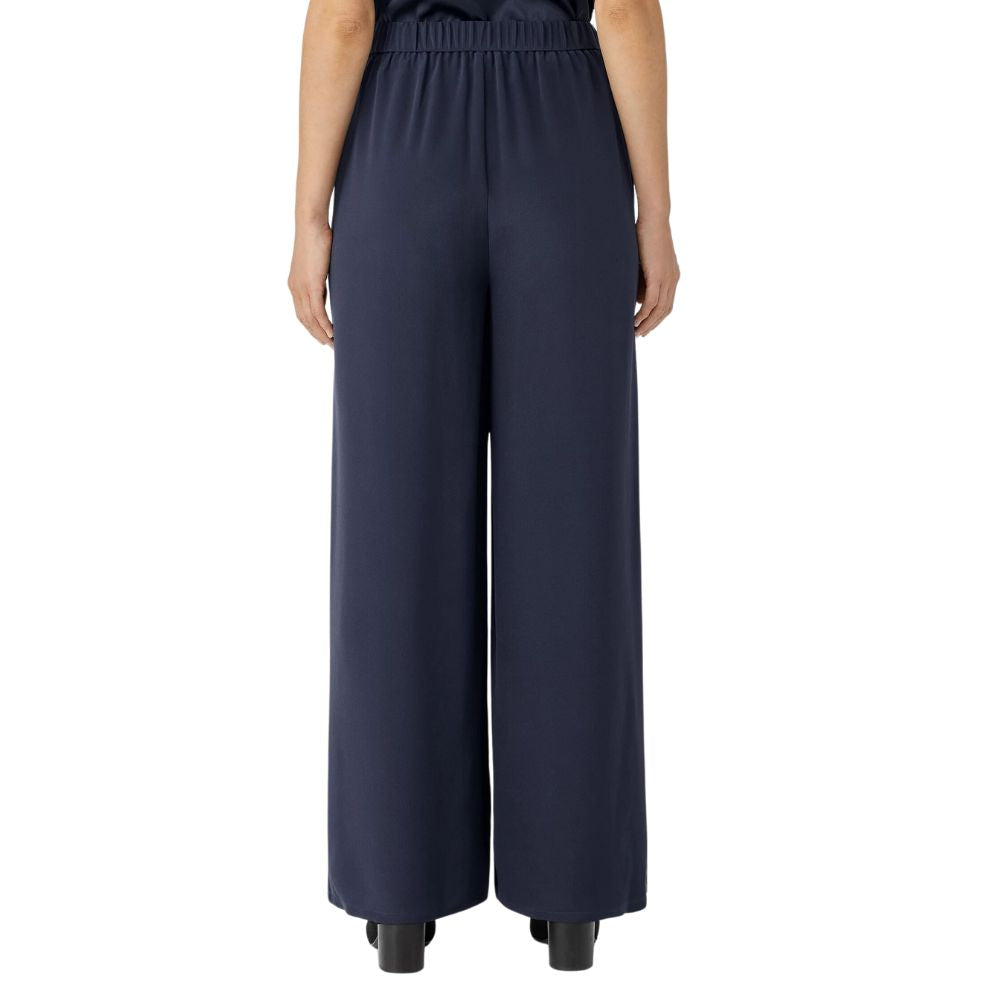 Eileen Fisher Women's Nocturne High Waist Wide Leg Silk Pants Size Medium