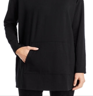 Eileen Fisher Women's Hooded Boxy Tunic Black Size Medium
