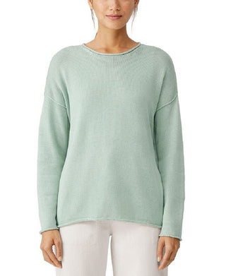 Eileen Fisher Women's Relaxed Drop Shoulder Sweater Green Size Large