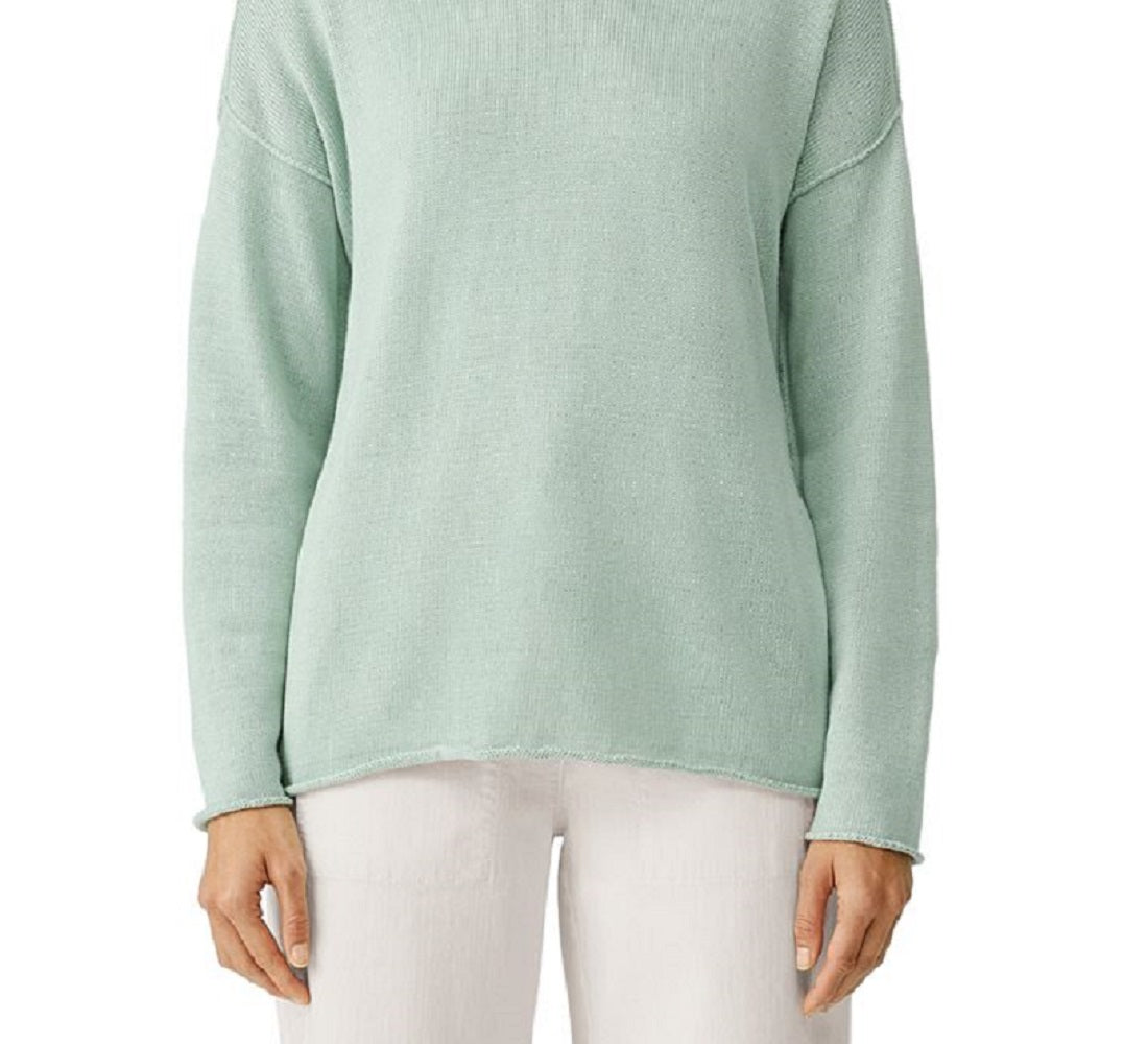 Eileen Fisher Women's Relaxed Drop Shoulder Sweater Green Size Large